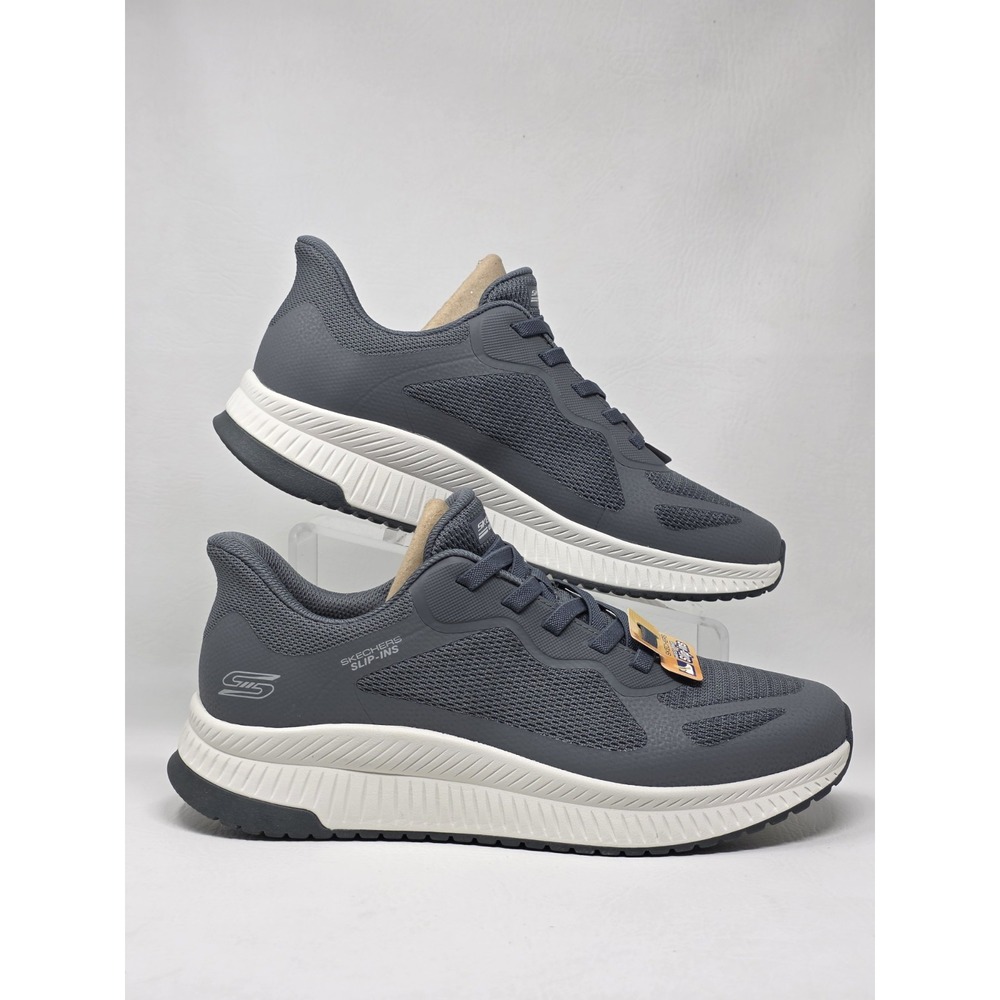 SKECHERS Slip-ins BOBS Size 10 Mens Sport Squad Chaos 4 Shoes Gray 118423 New - Picture 2 of 9